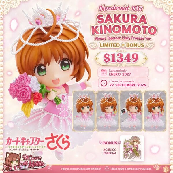 Nendoroid 1533: Cardcaptor Sakura - Sakura Kinomoto (Always Together Pinky Promise Ver.) (Limited + Bonus)